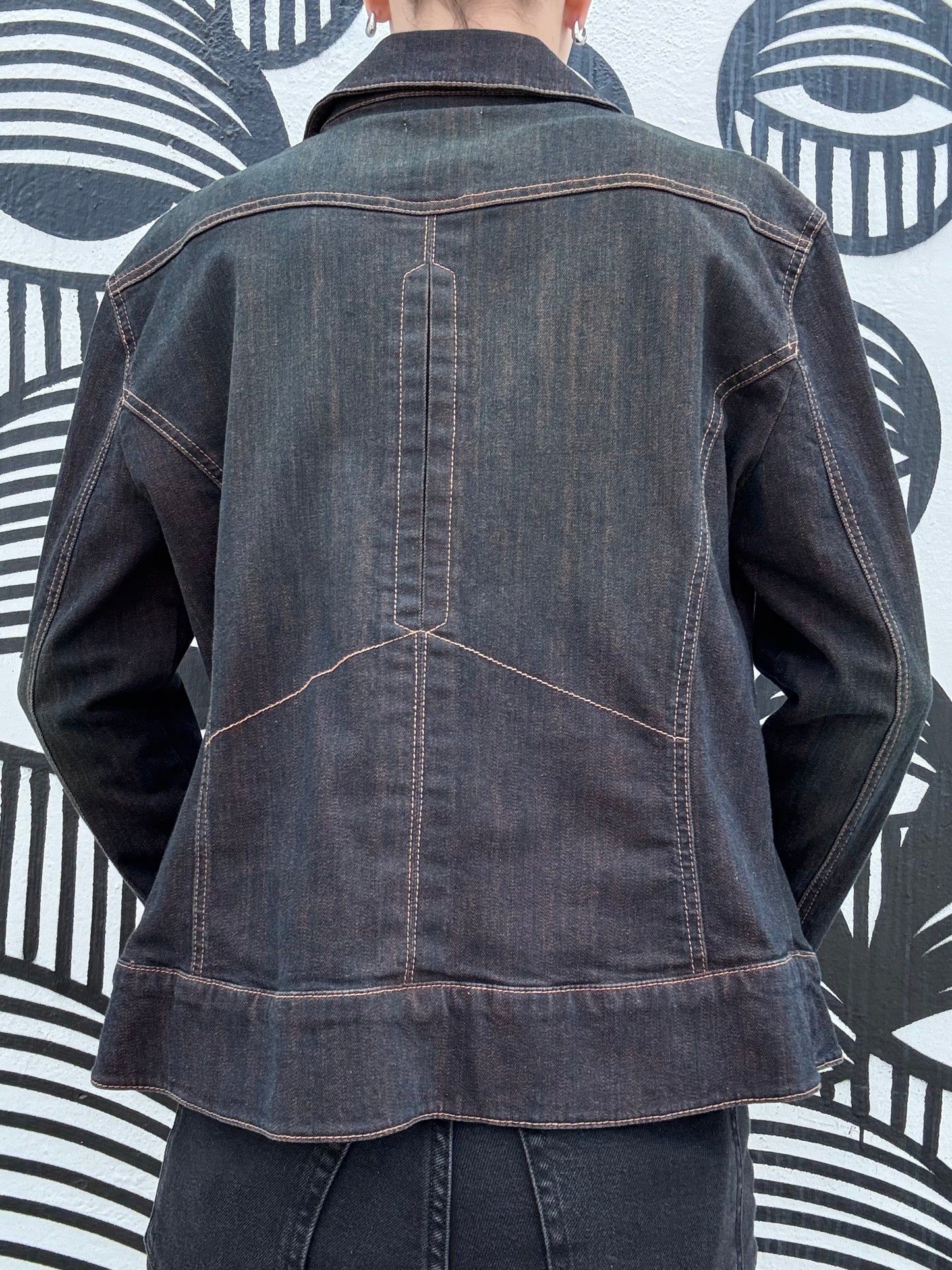 Y2K Denim Jacket with Floral Detail