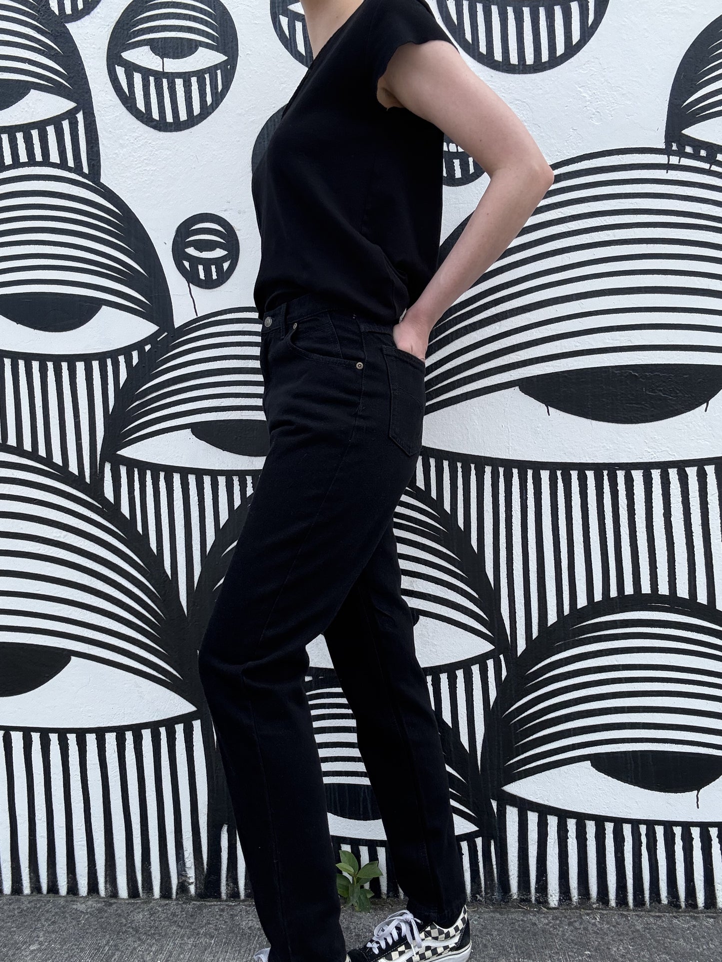 Women's High Rise Black Jeans