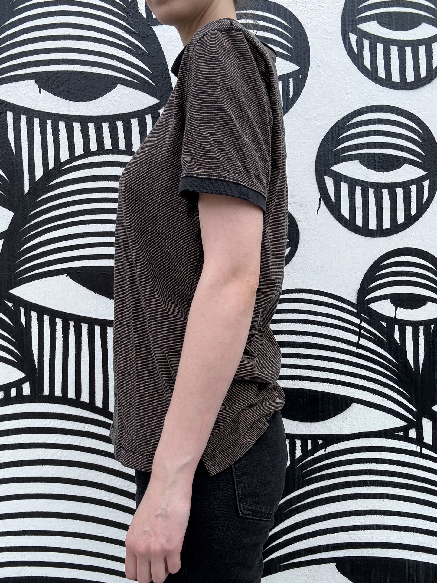 Men's Banana Republic Brown & Black Striped Shirt