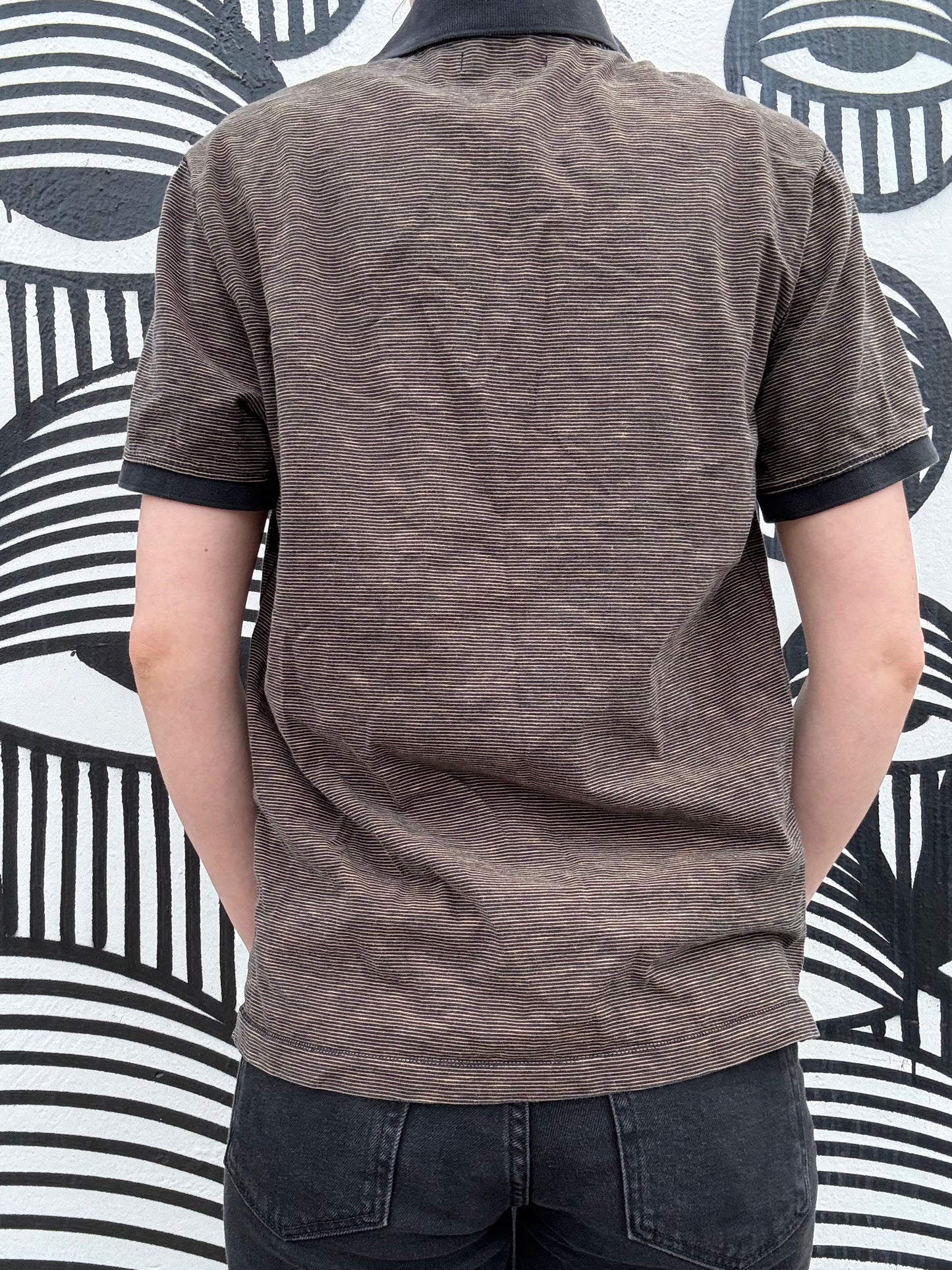 Men's Banana Republic Brown & Black Striped Shirt