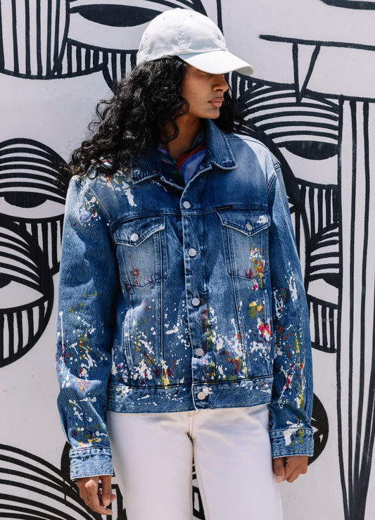Paint-Splattered Jean Jacket