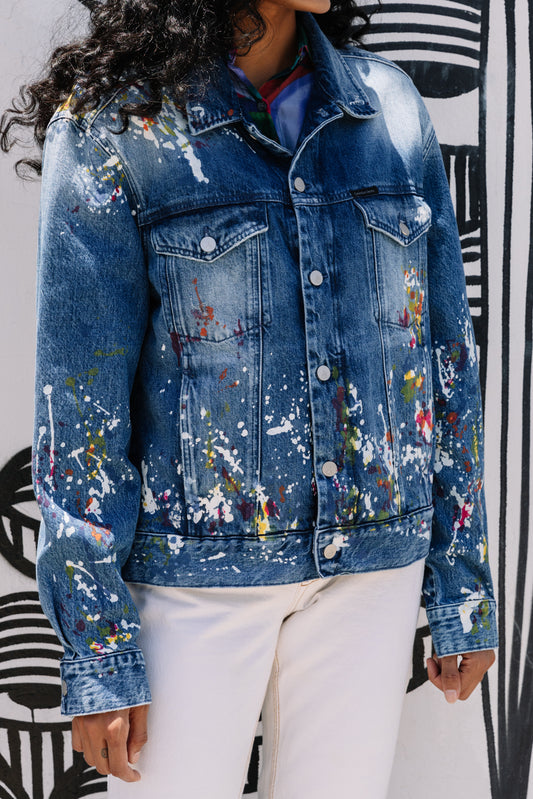 Paint-Splattered Jean Jacket