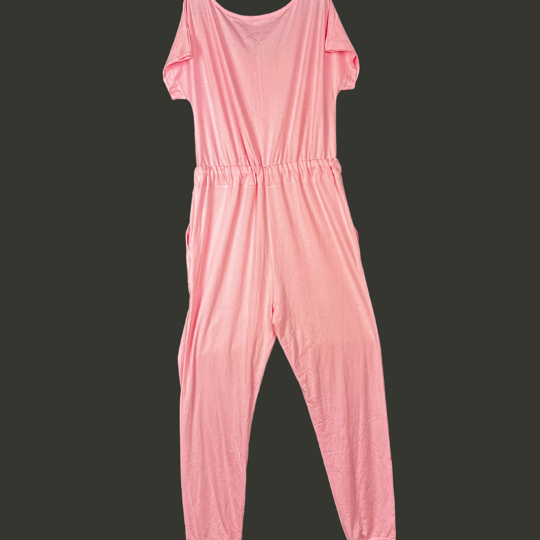 Soft Pink Cotton Jumpsuit