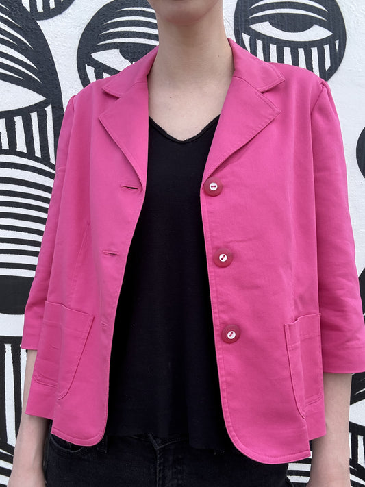 Pink 3/4 Sleeve Blazer